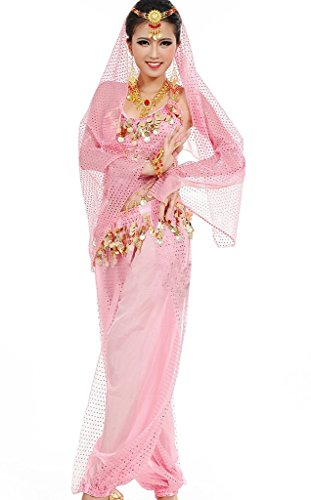 Astage Damen Bauchtanz Kostüme Set Indischer Tanz Darbietungen Kleidung , pink Pink, Fits DE 32-40 Astage Damen Bauchtanz Kostüme Set Indischer Tanz Darbietungen Kleidung , pink Pink, Fits DE 32-40 von Astage