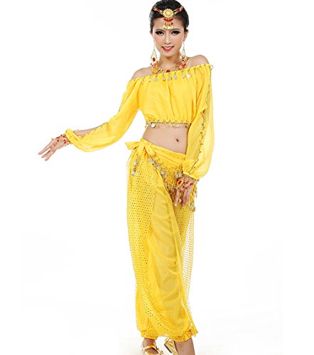 Astage Frauen Bauchtanz Anzug Kostüm Active Wear Taille-Gürtel-Sets Gelb Astage Frauen Bauchtanz Anzug Kostüm Active Wear Taille-Gürtel-Sets Gelb von Astage