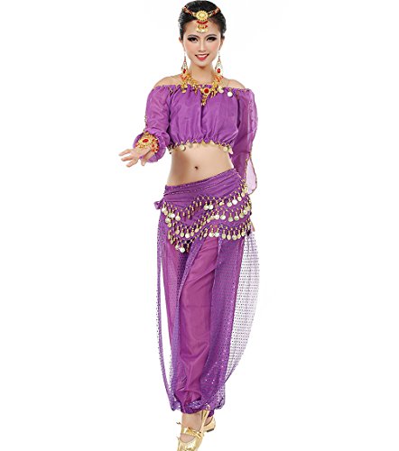Astage Frauen Bauchtanz Anzug Kostüm Active Wear Taille-Gürtel-Sets Lila Astage Frauen Bauchtanz Anzug Kostüm Active Wear Taille-Gürtel-Sets Lila von Astage