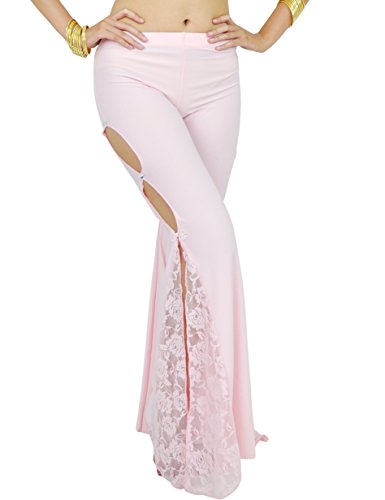 Astage Frauen Lace Side Split Hosen Indien Dance Trousers Arabic Dance Wear Pink Astage Frauen Lace Side Split Hosen Indien Dance Trousers Arabic Dance Wear Pink von Astage
