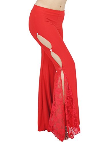 Astage Frauen Lace Side Split Hosen Indien Dance Trousers Arabic Dance Wear Rot Astage Frauen Lace Side Split Hosen Indien Dance Trousers Arabic Dance Wear Rot von Astage