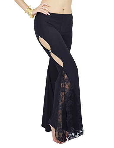 Astage Frauen Lace Side Split Hosen Indien Dance Trousers Arabic Dance Wear Schwarz Astage Frauen Lace Side Split Hosen Indien Dance Trousers Arabic Dance Wear Schwarz von Astage