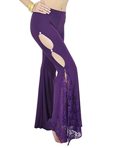 Astage Frauen Lace Side Split Hosen Indien Dance Trousers Arabic Dance Wear Tiefes Lila Astage Frauen Lace Side Split Hosen Indien Dance Trousers Arabic Dance Wear Tiefes Lila von Astage