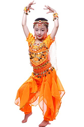Astage MAdchen Halloween Bauchtanz KostAm Anzug, Orange, L-7-11 years Astage MAdchen Halloween Bauchtanz KostAm Anzug, Orange, L-7-11 years von Astage