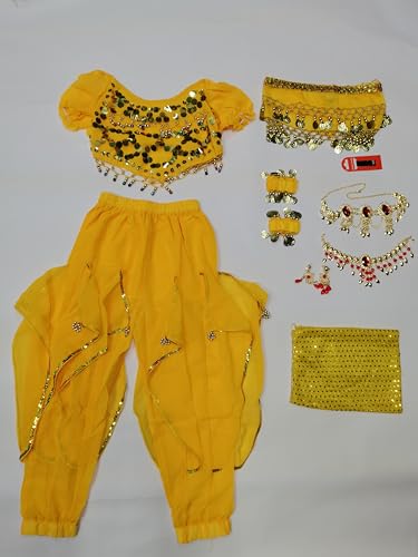 Astage Mädchen Halloween Bauchtanz Kostüm Anzug Gelb XL Astage Mädchen Halloween Bauchtanz Kostüm Anzug Gelb XL von Astage