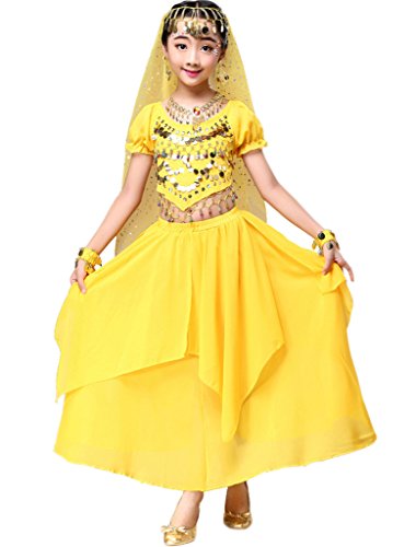 Astage Mädchen Kleid Bauchtanz Indianisch Halloween Karneval Kostüme M Gelb Astage Mädchen Kleid Bauchtanz Indianisch Halloween Karneval Kostüme M Gelb von Astage