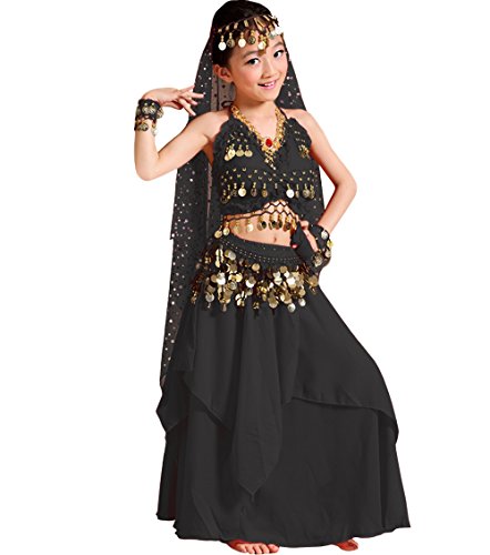 Astage Mädchen Kleid Kinder Bauchtanz Halloween Karneval Kostüm-Sätze Schwarz L Astage Mädchen Kleid Kinder Bauchtanz Halloween Karneval Kostüm-Sätze Schwarz L von Astage