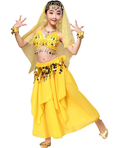 Astage Mädchen Kleid Kinder Bauchtanz Halloween Karneval Kostüm-SätzeGelbM Astage Mädchen Kleid Kinder Bauchtanz Halloween Karneval Kostüm-SätzeGelbM von Astage
