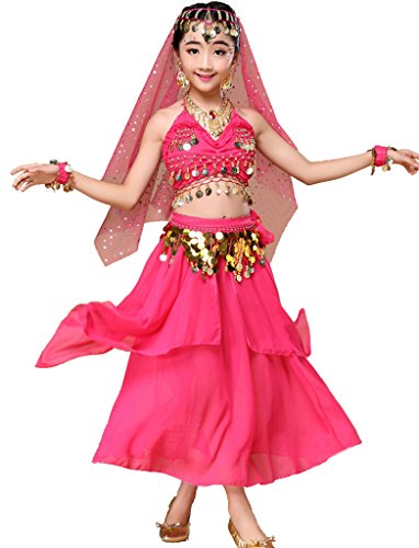 Astage Mädchen Kleid Kinder Bauchtanz Halloween Karneval Kostüm-SätzeHotpinkM Astage Mädchen Kleid Kinder Bauchtanz Halloween Karneval Kostüm-SätzeHotpinkM von Astage