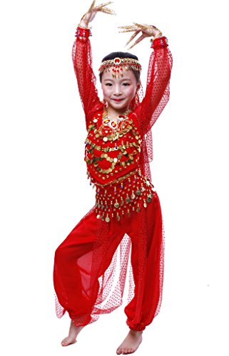 Astage Mädchen Lange Ärmel Bauchtanz Kostüm Set Alle Ornamente Rot XL Astage Mädchen Lange Ärmel Bauchtanz Kostüm Set Alle Ornamente Rot XL von Astage