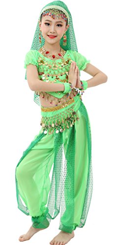 Astage Mädchen Short Sleeve Bauchtanz Kostüm Set Alle Ornamente Grün L Astage Mädchen Short Sleeve Bauchtanz Kostüm Set Alle Ornamente Grün L von Astage