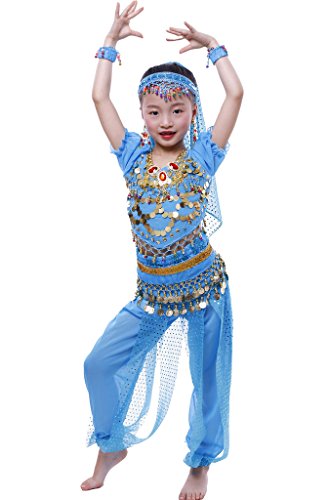 Astage Mädchen Short Sleeve Bauchtanz Kostüm Set Alle Ornamente Himmelblau XL Astage Mädchen Short Sleeve Bauchtanz Kostüm Set Alle Ornamente Himmelblau XL von Astage