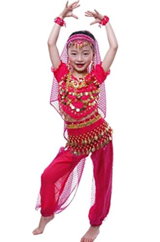 Astage Mädchen Short Sleeve Bauchtanz Kostüm Set Alle Ornamente Hotpink XL Astage Mädchen Short Sleeve Bauchtanz Kostüm Set Alle Ornamente Hotpink XL von Astage