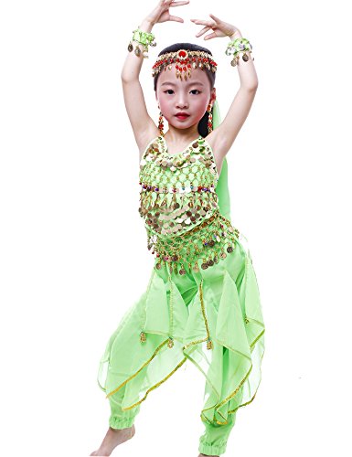 Astage Mädchens Kleid Elegante Bauchtanz Halloween Karneval Kostüme Grün L Astage Mädchens Kleid Elegante Bauchtanz Halloween Karneval Kostüme Grün L von Astage