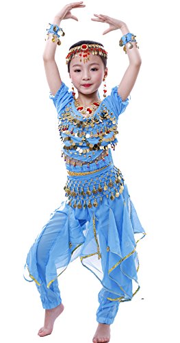 Astage Mädchen Halloween Bauchtanz Kostüm Anzug Sky Blue L Astage Mädchen Halloween Bauchtanz Kostüm Anzug Sky Blue L von Astage