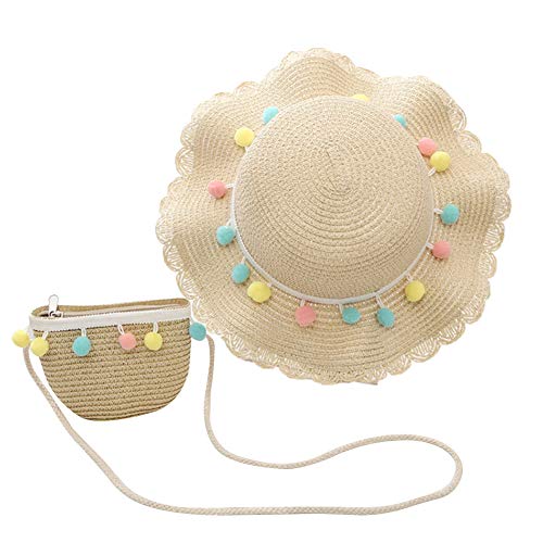 Asudaro Gekräuselter Strohhut und Kleine Tasche Set Mädchen Sommerhut Strandhut mit Farbiger Wollknäuel Dekoration Sonnenhut Schultertaschen Tote Bag Strandtasche für Urlaub Reise Outdoor-Aktivitäten Asudaro Gekräuselter Strohhut und Kleine Tasche Set Mädchen Sommerhut Strandhut mit Farbiger Wollknäuel Dekoration Sonnenhut Schultertaschen Tote Bag Strandtasche für Urlaub Reise Outdoor-Aktivitäten von Asudaro