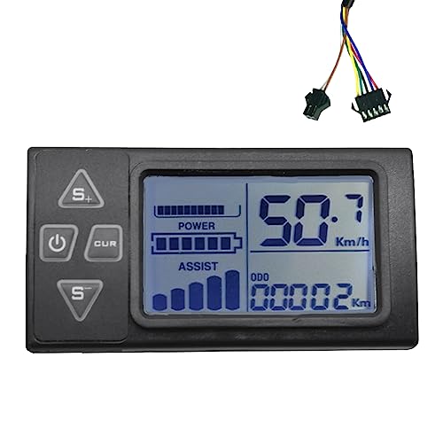 Asuinxurr LCD Ebike Display Armaturenbrett Messgerät LCD Display 24V 36V 48V 60V S861 für Elektrofahrrad BLDC Controller Bedienfeld (SM-Stecker) von Asuinxurr