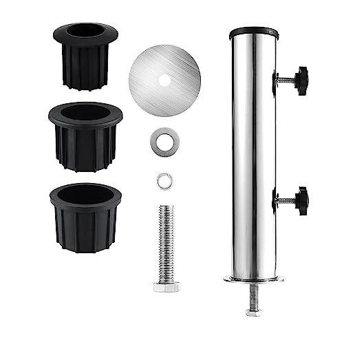 Asuinxurr Regenschirmstangen-Halterungsrohr-Set, Schirmhalterungs-Ständerrohr, Terrassenschirmständer, Sockel, Außen-Sonnenschirm-Basishalter, Einsatzrohrhülse, für Draußen, Garten, Hinterhof, Balkon von Asuinxurr