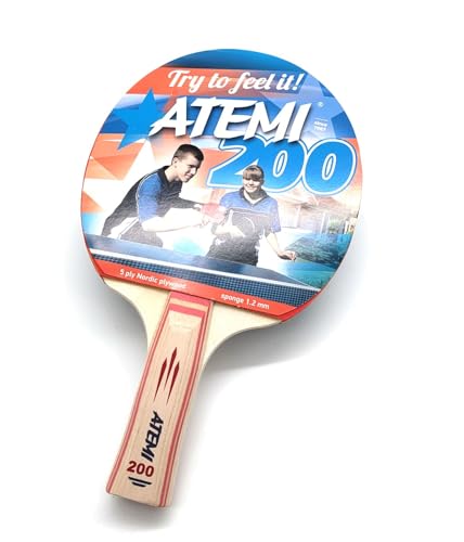 Atemi 200 Tischtennisschläger, Tischtennis Schläger für Hobby Spieler, hergestellt in der EU von Atemi
