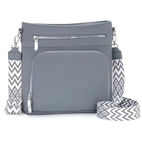 Atgbiem Umhängetasche Damen Mittelgroß Handtasche Groß Taschen Damen Crossbody mit Geldbörsenfunktion Grau Blau Atgbiem Umhängetasche Damen Mittelgroß Handtasche Groß Taschen Damen Crossbody mit Geldbörsenfunktion Grau Blau von Atgbiem