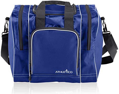 Athletico Bowlingtasche für Einzelball - Einzelball-Einkaufstasche mit gepolstertem Ballhalter - Für ein Paar Bowlingschuhe bis Herrengröße 14 (blau) von Athletico