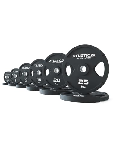 ATLETICA 155kg Set Dual-Gripper Plates (Hantelscheiben Paar) 155kg Set in 2x2.5kg | 2x5kg | 2x10kg | 2x15kg | 2x20kg | 2x25kg | Schadstoffrei von Atletica