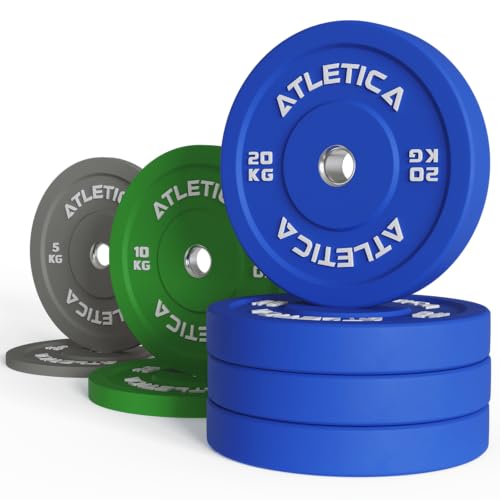 ATLETICA Color Bumper Plates 110kg Setpreis | Farbige und geräusch- sowie stoßdämpfende Vollgummi-Ummantelung | Robust & langlebig | Ø 50mm Edelstahlring ATLETICA Color Bumper Plates 110kg Setpreis | Farbige und geräusch- sowie stoßdämpfende Vollgummi-Ummantelung | Robust & langlebig | Ø 50mm Edelstahlring von Atletica