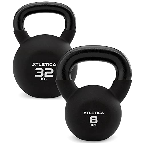 Atletica Kettlebells | Neopren Ummantelt 8kg-32kg hochwertiger Look & Feel | doppelt Neopren beschichtet | TÜV geprüft auf Schadstoffe Gesamtgewicht 22 von Atletica