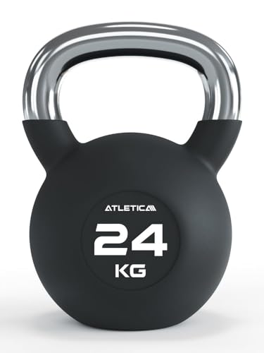 ATLETICA Kettlebells | 4-32 kg |Gummierte Kugelhantel mit Chromgriff | Hochwertige Stahllegierung | Studioqualität | Funktionelles Ganzkörpertraining Gewicht 24kg ATLETICA Kettlebells | 4-32 kg |Gummierte Kugelhantel mit Chromgriff | Hochwertige Stahllegierung | Studioqualität | Funktionelles Ganzkörpertraining Gewicht 24kg von Atletica