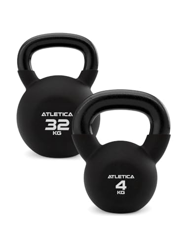 Atletica Kettlebells | Neopren Ummantelt 8kg-32kg hochwertiger Look & Feel | doppelt Neopren beschichtet | TÜV geprüft auf Schadstoffe Gesamtgewicht 16 von Atletica