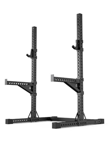 Atletica R7 Squat Rack mit nur 195 cm für niedrige Räume geeignet | Spotter Arme, Sandwich J-Hooks und Gummifüße inkl. von Atletica