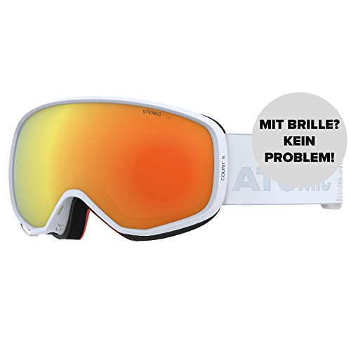 ATOMIC COUNT S STEREO Skibrille - Hellgrau - Klare Sicht & Blendschutz - Hochwertige Verspiegelung - Brille mit Live Fit Rahmen - Over The Glasses-kompatibel für Brillenträger von ATOMIC