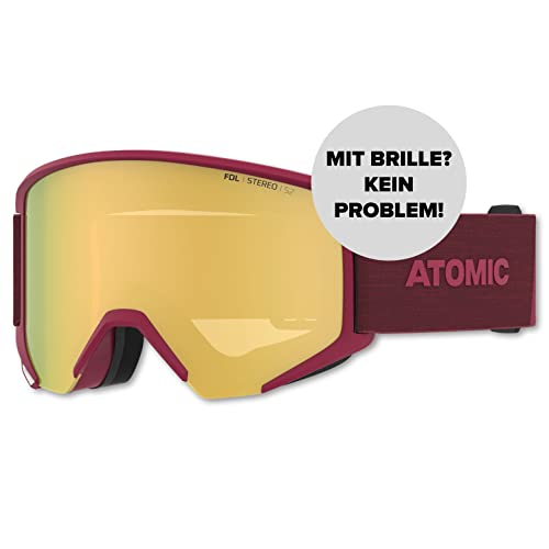 ATOMIC SAVOR BIG STEREO Skibrille - Dunkelrot - Brille für klare Sicht & Blendschutz - Hochwertig verspiegelte Sportbrille - Over The Glasses-kompatibel für Brillenträger ATOMIC SAVOR BIG STEREO Skibrille - Dunkelrot - Brille für klare Sicht & Blendschutz - Hochwertig verspiegelte Sportbrille - Over The Glasses-kompatibel für Brillenträger von ATOMIC