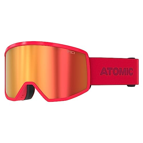 ATOMIC FOUR HD Skibrille - White - Skibrillen mit kontrastreichen Farben - Hochwertig verspiegelte Snowboardbrille - Brille mit Live Fit Rahmen - Skibrille mit großem Sichtfeld von ATOMIC