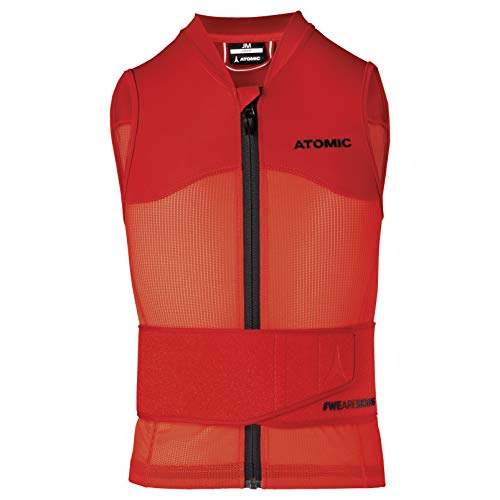 Atomic Live Shield Vest Jr I Größe S I Ski-Schutzweste für Kinder I Ski-Weste mit Hüftgürtel I Elastische Ski-Schutzkleidung aus 4-Wege-Stretch Lycra & Mesh I Atmungsaktive Protektorweste von ATOMIC