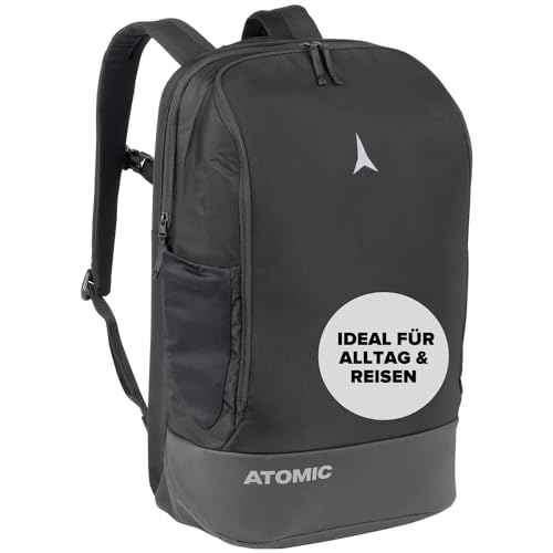 ATOMIC TRAVEL PACK Rucksack - Schwarz - Rucksäcke mit herausnehmbaren Fächern - Laptoprucksack mit 17" Laptopfach - Extra Fach für Schuhe - Reiserucksack mit EVA-Rückenpanel von ATOMIC