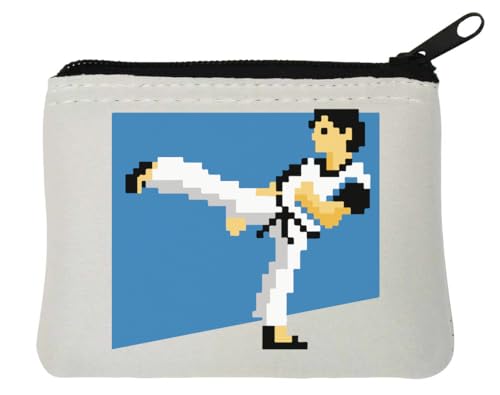 8 Bit Martial Arts Neopren-Münzgeldbörse, 10 x 11 cm, Weiß, weiß, Einheitsgröße von Atspauda