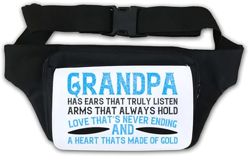 Bauchtasche mit Aufschrift "Grandpa has Ears That Truly Listen arms That Always Hold Poetry", Weiß, weiß, Einheitsgröße von Atspauda