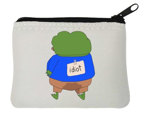 Funny Pepe The Idiot Frog Meme Neopren-Geldbörse, 10 x 11 cm, Weiß, weiß, Einheitsgröße von Atspauda