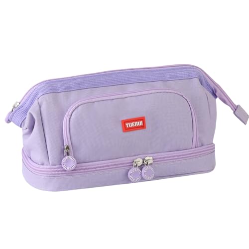 Aublinto Federmäppchen Federtaschen Mäppchen Etui Pencil Case Federmäppchen schreibwarentasche federmäppchen schreibwaren Tasche zweilagiges Federmäppchen für das College die Schule das Büro von Aublinto