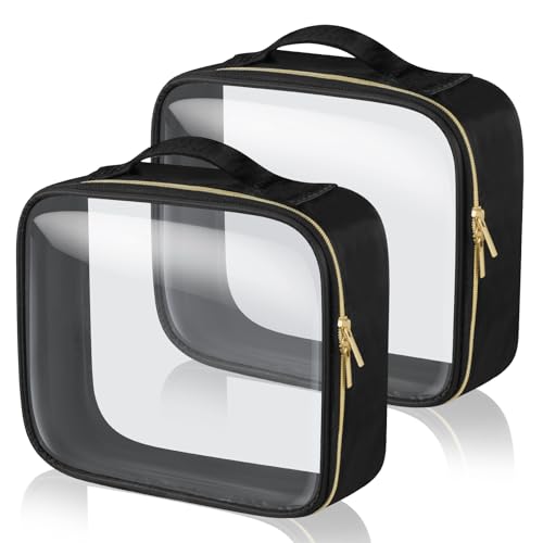 Aucuu Kulturtasche Transparent, Kosmetiktasche Durchsichtig, wasserdichte PVC-Reise-Waschtaschen, TSA-zugelassene Make-up-Taschen, für Familie, Männer un Frauen Aucuu Kulturtasche Transparent, Kosmetiktasche Durchsichtig, wasserdichte PVC-Reise-Waschtaschen, TSA-zugelassene Make-up-Taschen, für Familie, Männer un Frauen von Aucuu