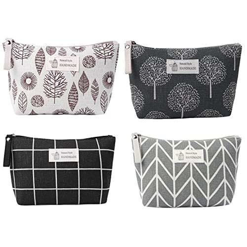 Aucuu Kosmetiktasche Segeltuch, 4 Stück Kleine Kosmetiktasche, Reise Kosmetiktasche, Tragbare Kulturbeutel, Multifunktionale Makeup Tasche mit Reißverschluss, Kosmetikzubehör-Organizer, Mehrfarbig Aucuu Kosmetiktasche Segeltuch, 4 Stück Kleine Kosmetiktasche, Reise Kosmetiktasche, Tragbare Kulturbeutel, Multifunktionale Makeup Tasche mit Reißverschluss, Kosmetikzubehör-Organizer, Mehrfarbig von Aucuu