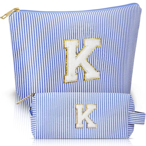 Aucuu Kosmetiktasche Damen, 2 Stück Initialen Make-up-Tasche, Cord-Reise Schminktasche, Reise Kulturbeutel, Tragbare Makeup Bag, Personalisierte Geschenke für Frauen Mädchen, Kosmetiktasche mit K Aucuu Kosmetiktasche Damen, 2 Stück Initialen Make-up-Tasche, Cord-Reise Schminktasche, Reise Kulturbeutel, Tragbare Makeup Bag, Personalisierte Geschenke für Frauen Mädchen, Kosmetiktasche mit K von Aucuu