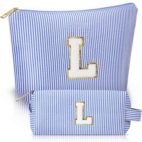 Aucuu Kosmetiktasche Damen, 2 Stück Initialen Make-up-Tasche, Cord-Reise Schminktasche, Reise Kulturbeutel, Tragbare Makeup Bag, Personalisierte Geschenke für Frauen Mädchen, Kosmetiktasche mit L Aucuu Kosmetiktasche Damen, 2 Stück Initialen Make-up-Tasche, Cord-Reise Schminktasche, Reise Kulturbeutel, Tragbare Makeup Bag, Personalisierte Geschenke für Frauen Mädchen, Kosmetiktasche mit L von Aucuu