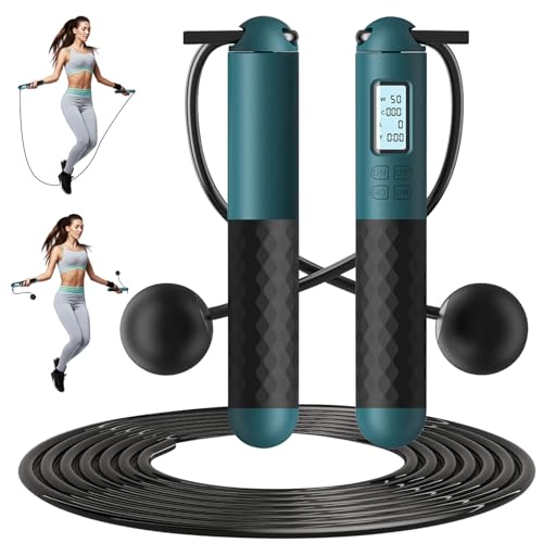 Audasi Schnurlose Springseile 2 in 1 beschwertes seilloses Springseil mit Zähler Smart Digital Gravity Springseil mit LCD-Display Portable Boxen Springseil für Erwachsene Kinder verbrennen Kalorien Audasi Schnurlose Springseile 2 in 1 beschwertes seilloses Springseil mit Zähler Smart Digital Gravity Springseil mit LCD-Display Portable Boxen Springseil für Erwachsene Kinder verbrennen Kalorien von Audasi