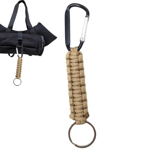 Aufquwk Seil-Schlüsselanhänger, Paracord-Karabiner - Karabinerhaken für Paracord-Lanyard - Outdoor-Schlüsselanhänger mit Karabiner, Bungee-Karabinerschnüre für Männer und Frauen von Aufquwk