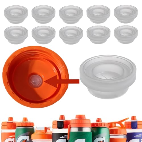 Aufuga Ersatzventile und Silikon-Ventildeckeldichtungen für Gatorade-Wasserflaschen, kompatibel mit GX 850 ml und Quetschflasche, 907 ml, Weiß, 10 Stück von Aufuga