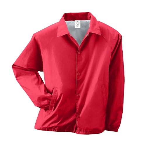 Augusta Sportswear Herren Nylon Coach's Jacke/Lined, Rot/Ausflug, einfarbig (Getaway Solids), L von Augusta Sportswear