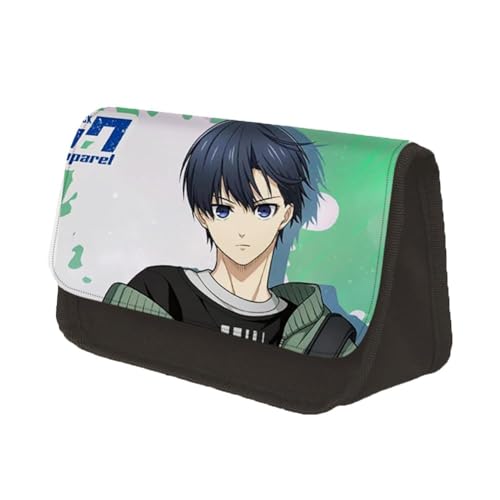 Aulande Blue Lock Federmäppchen, Anime Isagi Yoichi/Bachira Meguru/Seishiro Nagi Federmäppchen Große Kapazität Stifttasche Studenten Schreibwaren Tasche für Studenten Teenager, Typ10, 22*7.5*13CM, von Aulande