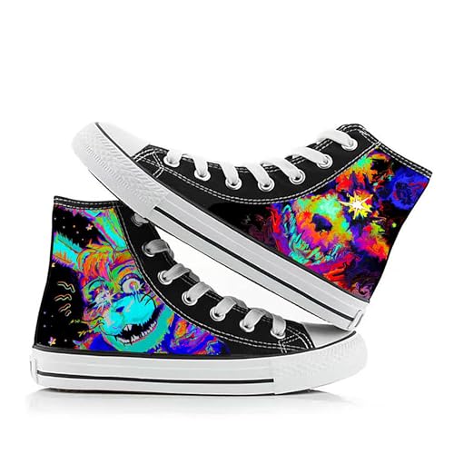 Aulande FNAF High Top Canvas Schuhe Security Breach Five Nights Game Printed Sneakers Casual Lace-Up Fashion Canvas Schuhe Sneaker (Typ 6, 37 EU) von Aulande